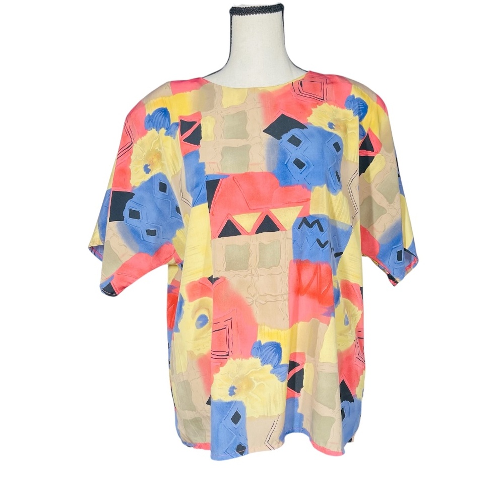 Regal Abstract Colorful Print Blouse